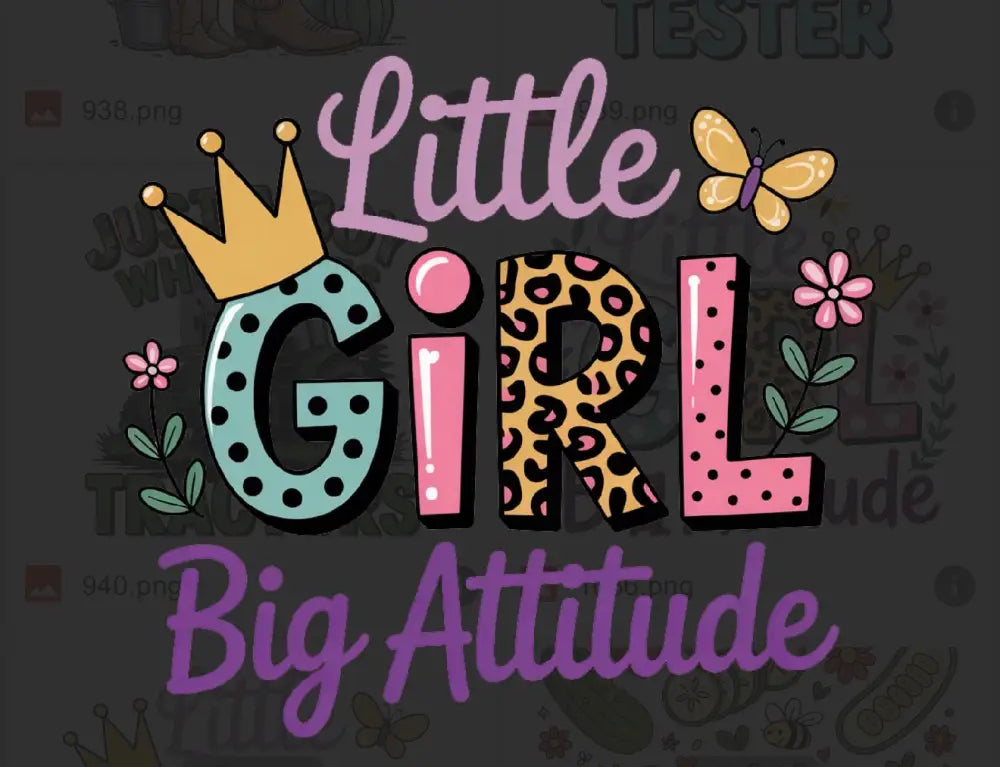 Tshirt Dtfs Little girl big Attitude